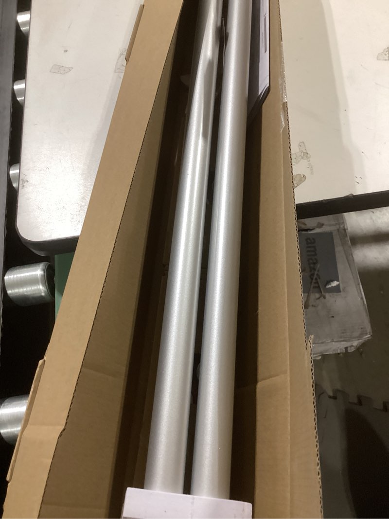 Condition photo showing Good Condition for Double Curtain Rod 72 to 144 Inch, HOTOZON 1 Inch Heavy Duty Double Curtain Rods for Windows 60 to 140 Inches(5-11.6 ft), Telescoping Drapery Rod with Simple End Finials, Silver Silver 72-144"