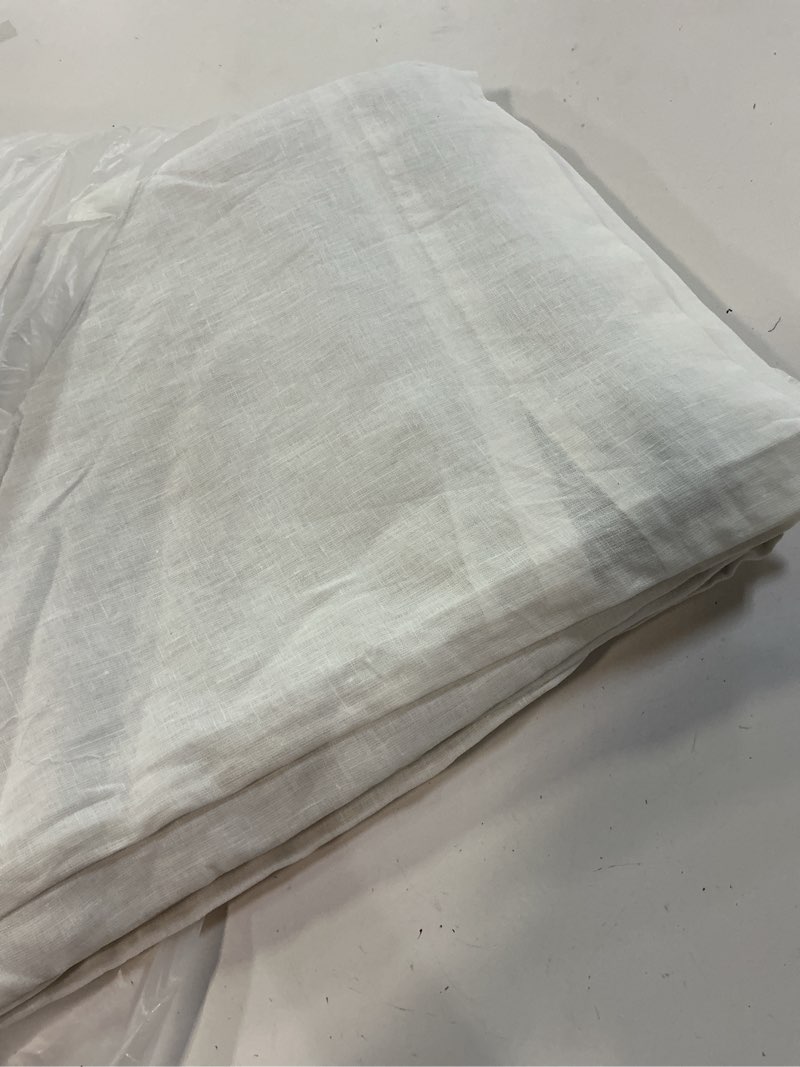Condition photo showing Good Condition for european linen room darkening curtain - single panel, 48x108, white