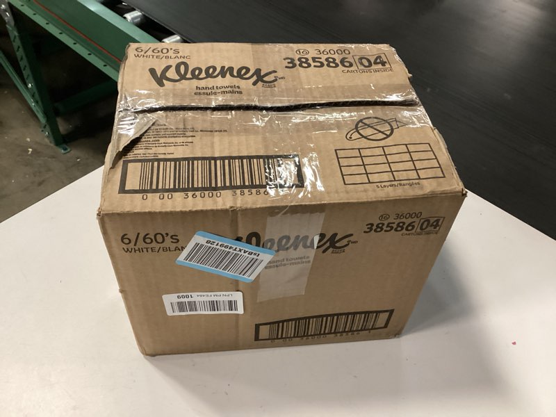 Condition photo showing New/Like New for kleenex disposable paper hand towels, 6 boxes, 60 tissues per box (360 total tissues), packaging may vary 60 towels (pack of 6) white