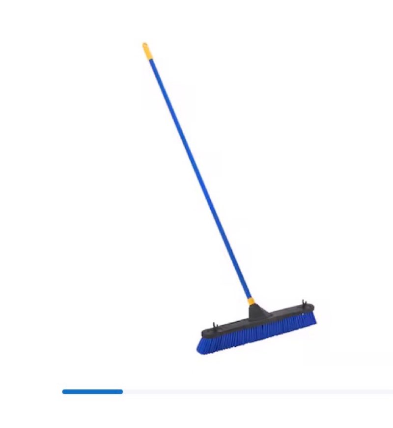 quickie bulldozer 24-in poly fiber rough surface push to center push broom