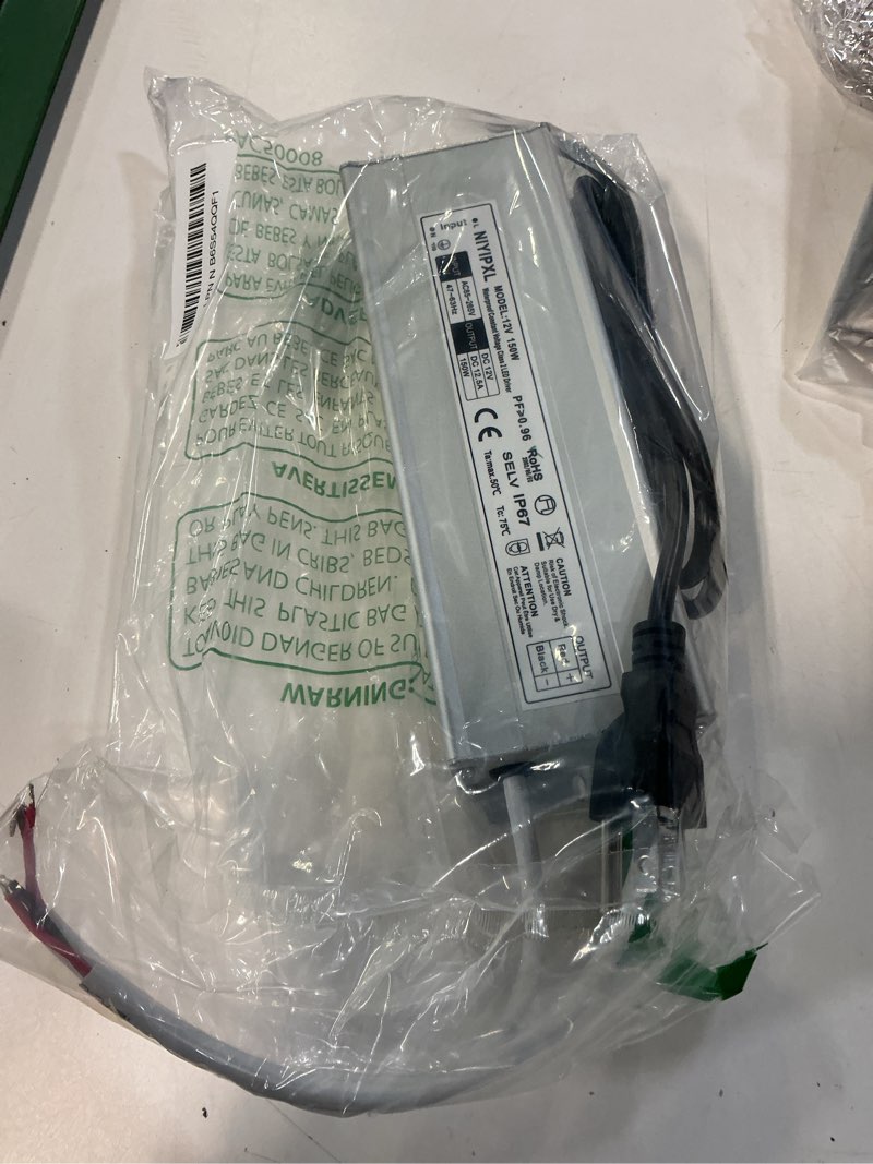 Condition photo showing Good Condition for LED Driver 150 Watts Waterproof IP67 Power Supply Transformer Adapter 85V-265V AC to 12V DC Low Voltage Output with 3-Prong Plug 3.3 Feet Cable for LED Light, Computer Project, Outdoor Light PFH-150W-12V