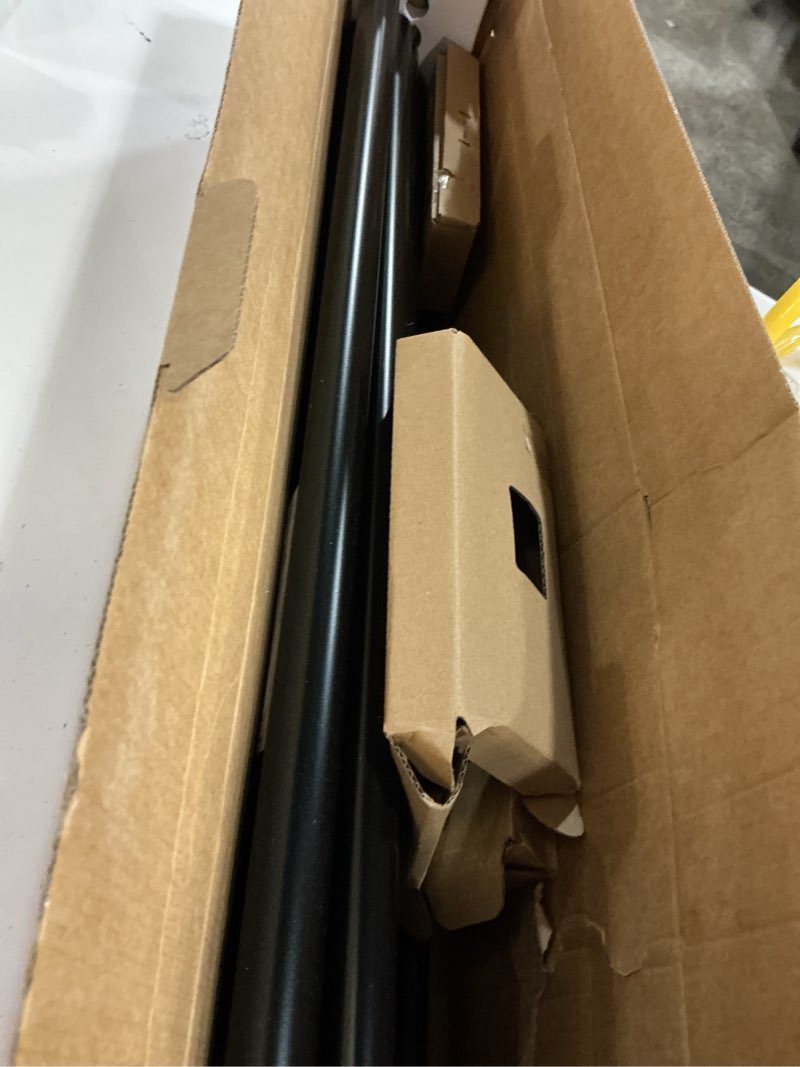 Condition photo showing Good Condition for kamanina double curtain rod for windows 140 to 195 inches (12-16 feet), 1 inch heavy duty black curtain pole, adjustable double rods with end caps black 140-195"