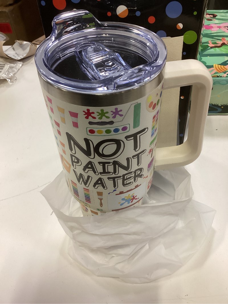 Condition photo showing Good Condition for art teacher gifts art insulated tumbler cup teacher appreciation gifts for women men 40 oz teachers travel mug with straw and handle art-01