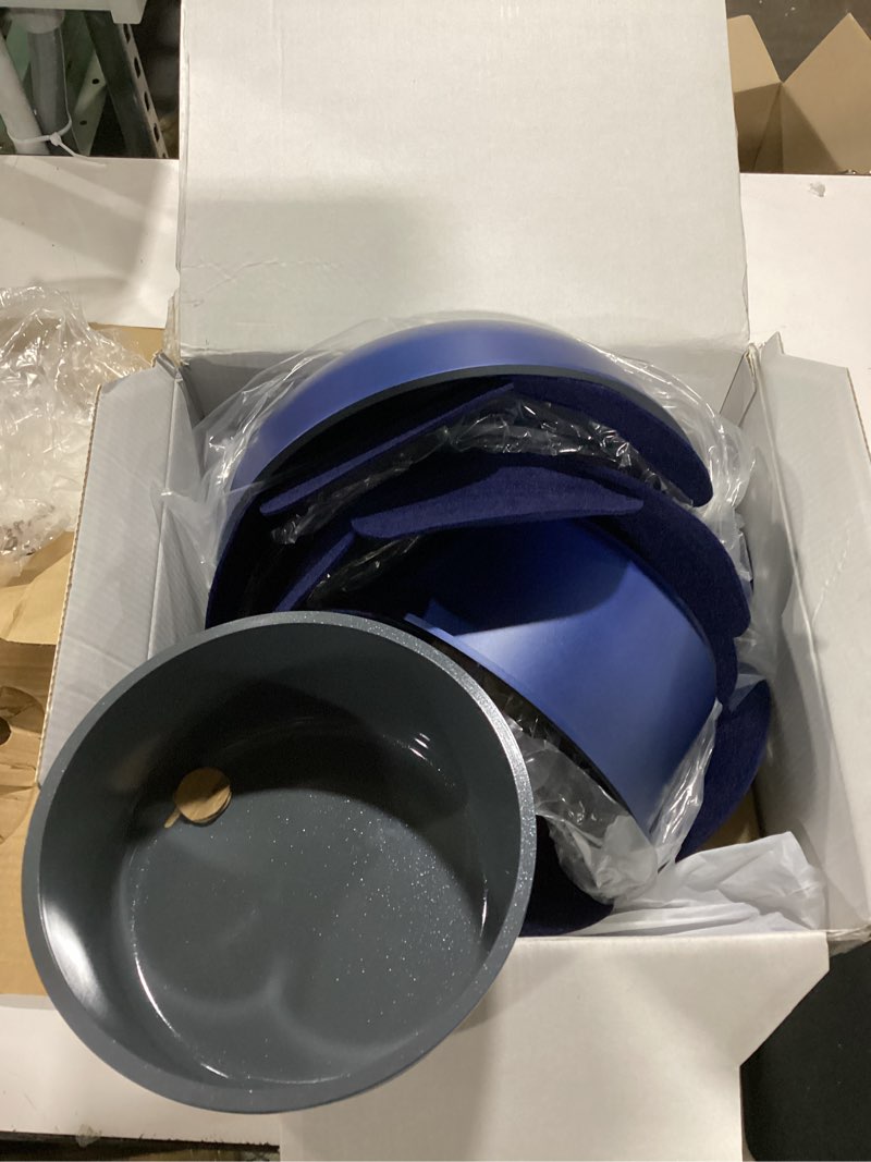 Condition photo showing New/Like New for carote 9pcs pots and pans set,ceramic cookware sets non stick with detachable handle, induction kitchen pots and pans,rv cooking set, oven/dishwasher/fridge safe, malta blue malta blue 9 piece