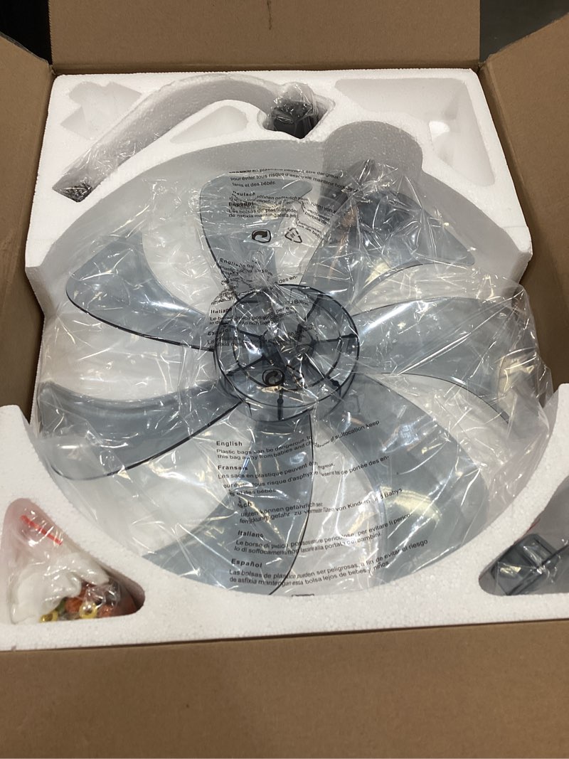 Condition photo showing Good Condition for lediary ceiling fans with lights and remote, 20'' low profile ceiling fan with light, 3000-6000k dimmable fandelier led fan light, 6 wind speeds, black modern flush mount ceiling fan for bedroom 20 inch black 1