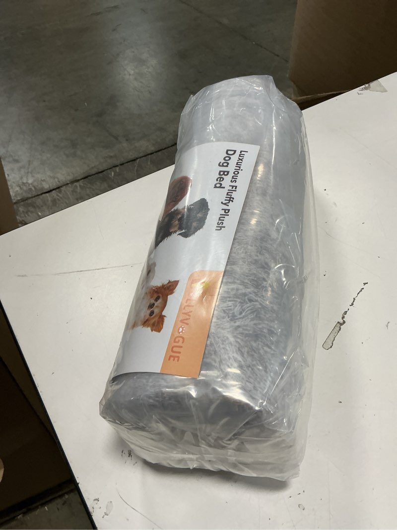 Condition photo showing New/Like New for jollyvogue calming dog bed medium size dog, anti-anxiety donut medium pet bed, 31 inches fluffy faux fur round cat bed, fits up to 45 lbs pets (smoke brown) 31.0"l x 31.0"w x 8.0"th smoke brown