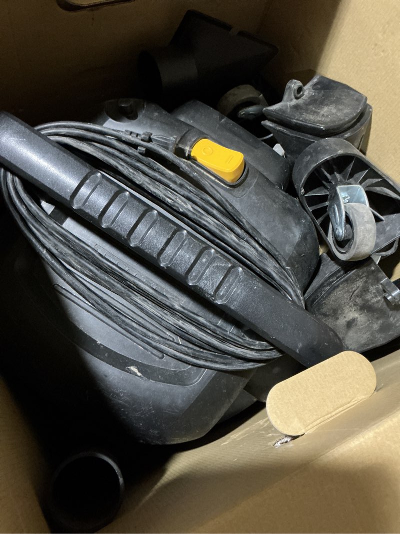 Condition photo showing As Is for dewalt stealthsonic quiet 12-gallon 5.5-hp corded wet/dry shop vacuum with accessories included