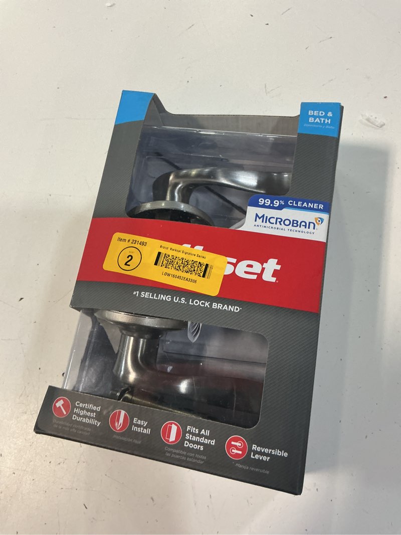 Condition photo showing Good Condition for kwikset tustin satin nickel privacy lockset 1-3/4 in.