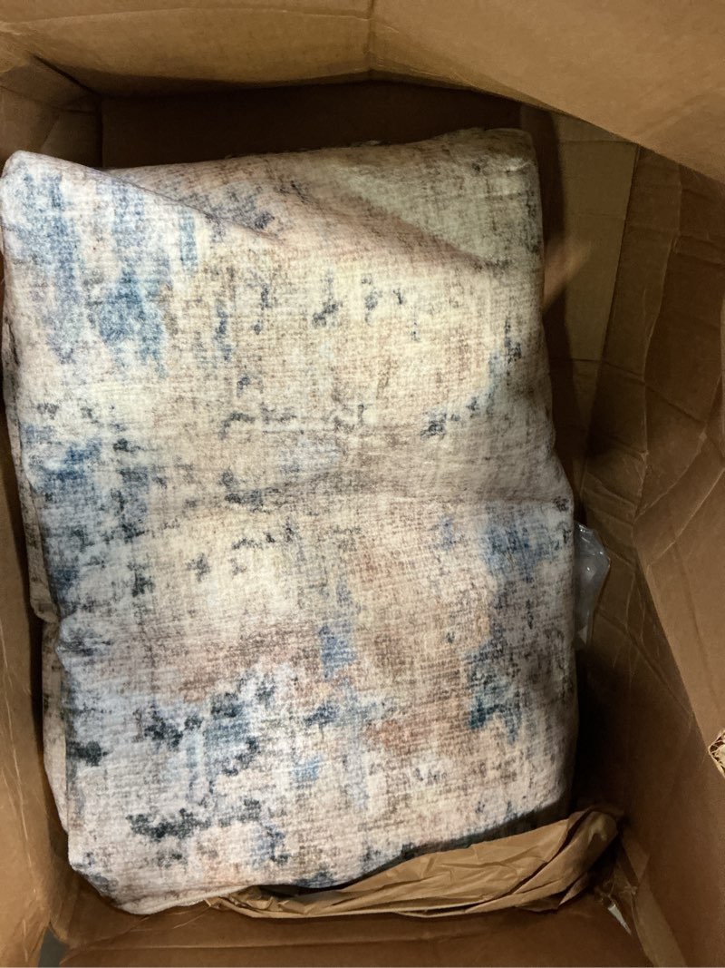Condition photo showing Good Condition for area rugs 10x12 living room rug washable no slip low pile soft thickness large carpets indoor floor covering for bedroom dining modern abstract home office decor blue 01-blue 10' x 12' (rectangular)