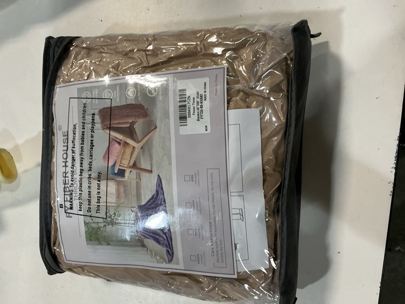 Condition photo showing New/Like New for FY FIBER HOUSE Flower Throw Blanket Ultra Soft Blanket Fuzzy Twin Blanket for Bed Couch Sofa, 60"x80", Khaki Khaki 60"X80"