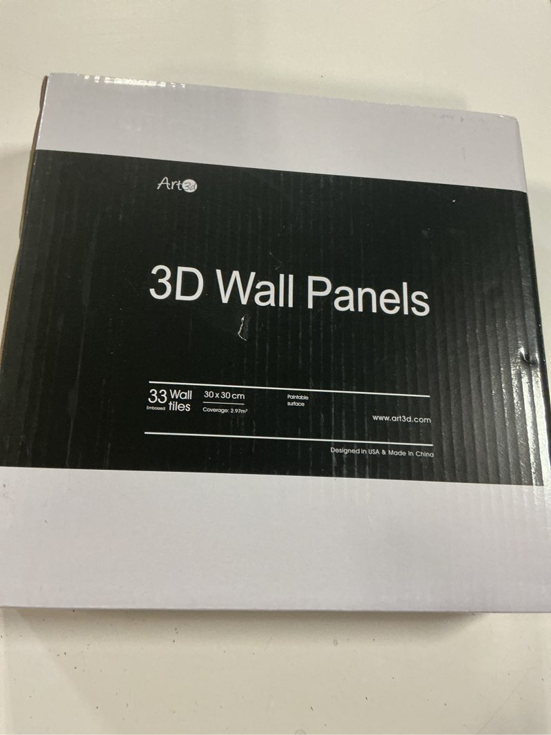 Condition photo showing New/Like New for Art3d Decorative 3D Wall Panels in Diamond Design, 12"x12" Matt Black for Home and Office Decor (33 Pack) Matte Black