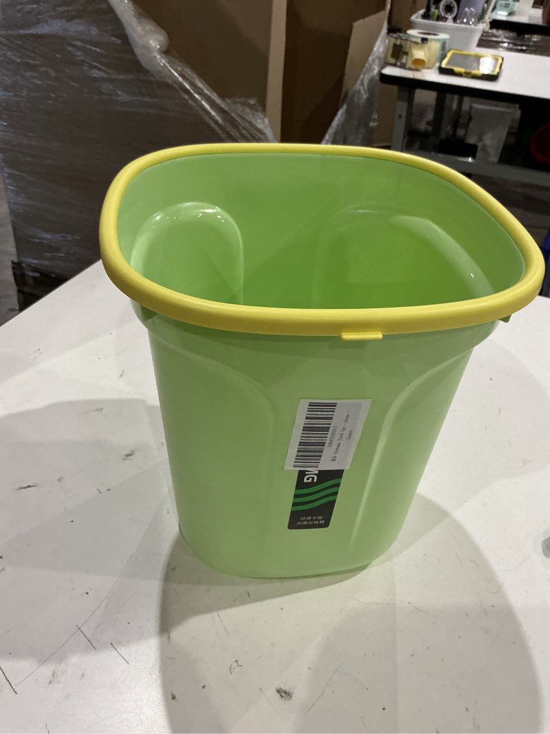 Condition photo showing New/Like New for square trash can - compact wastebin for bathroom, kitchen, office, home use - yellow - 1.8 gallon blue
