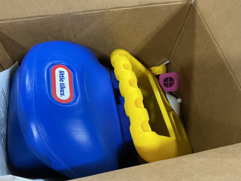 Condition photo showing As Is for little tikes push and ride racer – (amazon exclusive), 22"l x 10"w x 17"h with screws