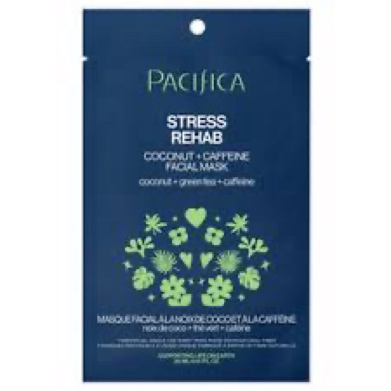 Pacifica Beauty Skin Rehab Coconut and Caffeine Facial Mask, Skincare, Green Tea, Puffiness, Face Ma