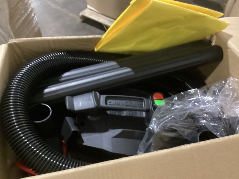 Condition photo showing Good Condition for possibly incomplete .. shop-vac 4-gallon 6 hp corded wet/dry shop vacuum with accessories included