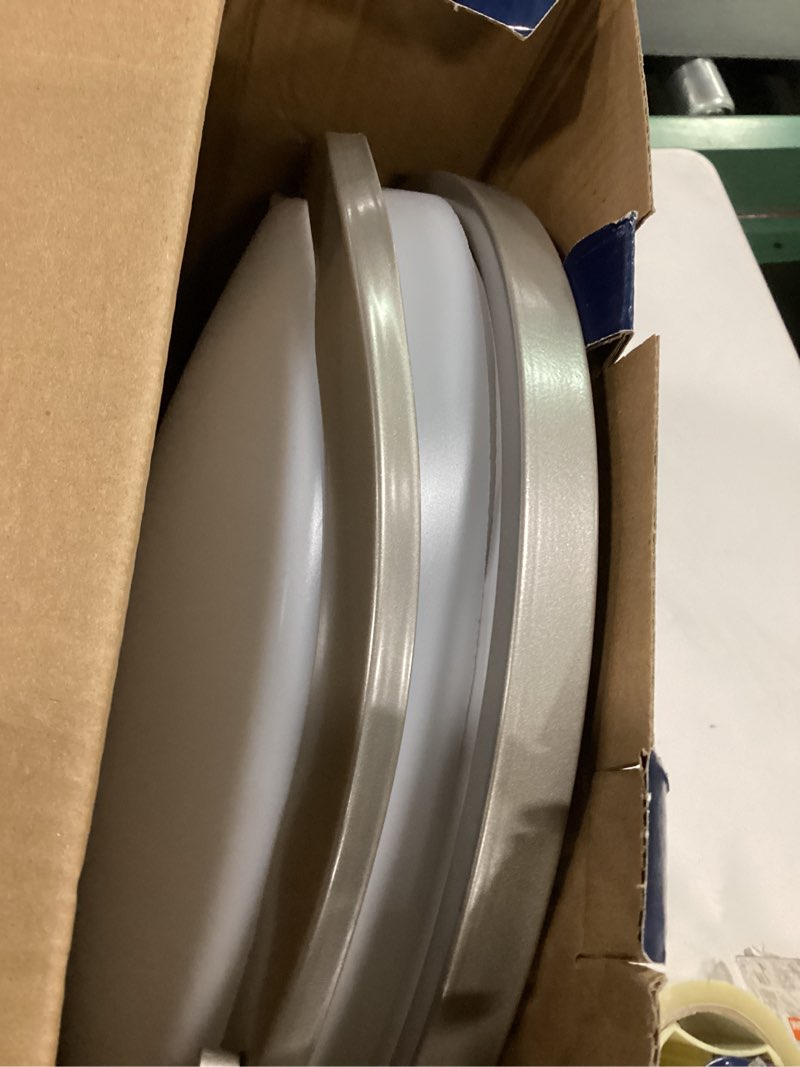 Condition photo showing As Is for LED CTC COMM Light 14" Wide Integrated LED Flush Mount Ceiling Fixture with Acrylic Diffuser