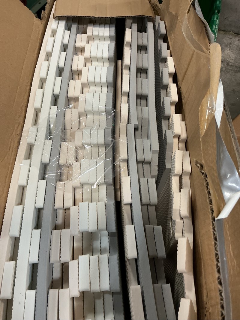 Condition photo showing Good Condition for ProSource Foam Puzzle Floor Play Mat for Kids and Babies with Solid Colors, 36 or 16 Interlocking Tiles with Borders, White/Grey/Beige White/Grey/Beige - 36 Tiles