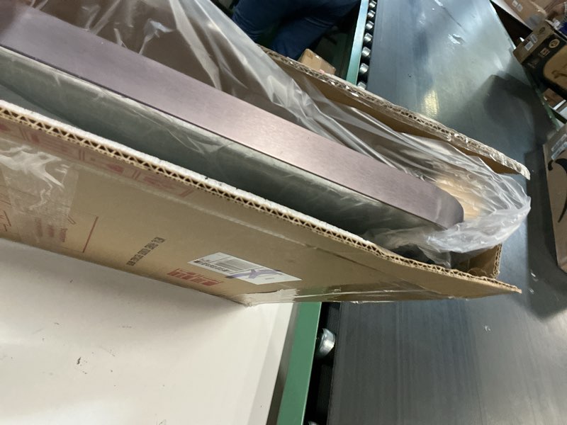 Condition photo showing New/Like New for 16x24 inch Dark Grey Brown Bathroom Mirror for Wall, Brushed Titanium Metal Framed Rounded Rectangle Mirror for Bathroom Entryway Vanity, Living Room, Bedroom, Vertical or Horizontal 24"L x 16"W Brushed Titanium