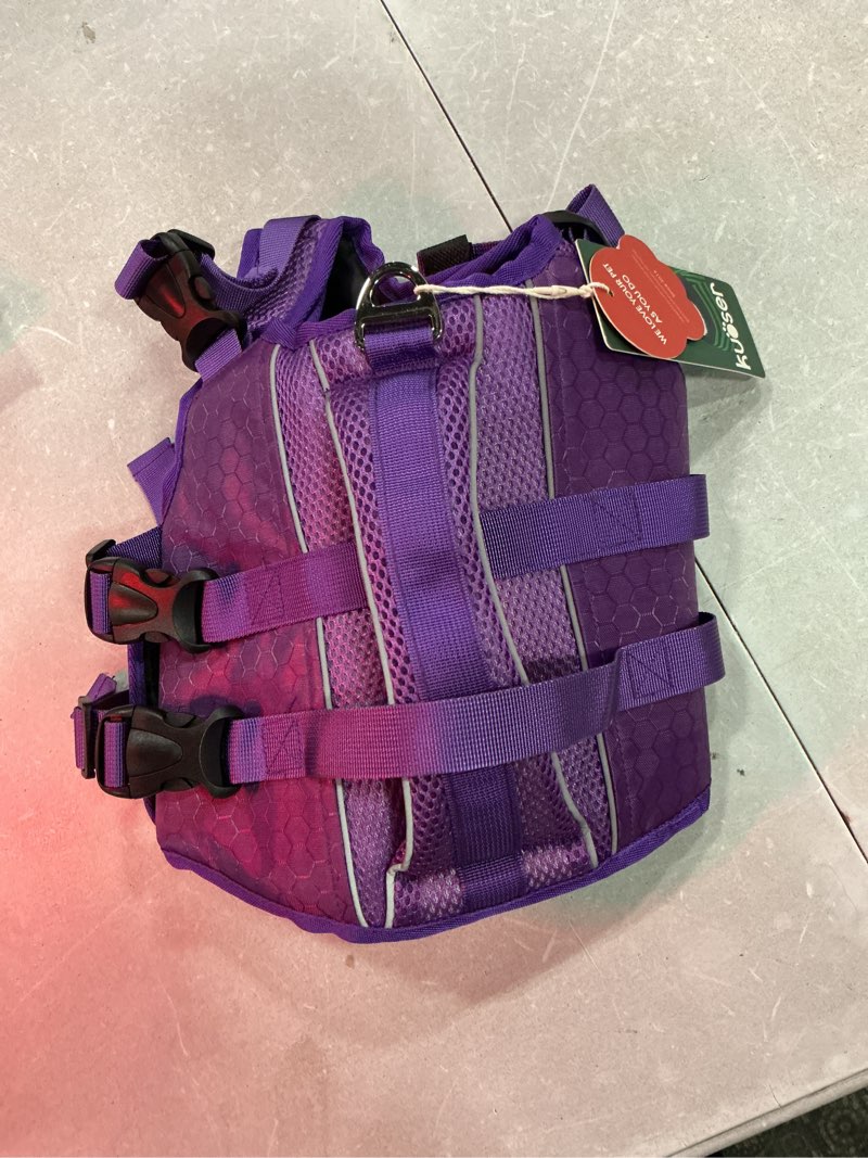 Condition photo showing New/Like New for size small kuoser dog life jacket high flotation, reflective dogs life vest for swimming boating, adjustable sm