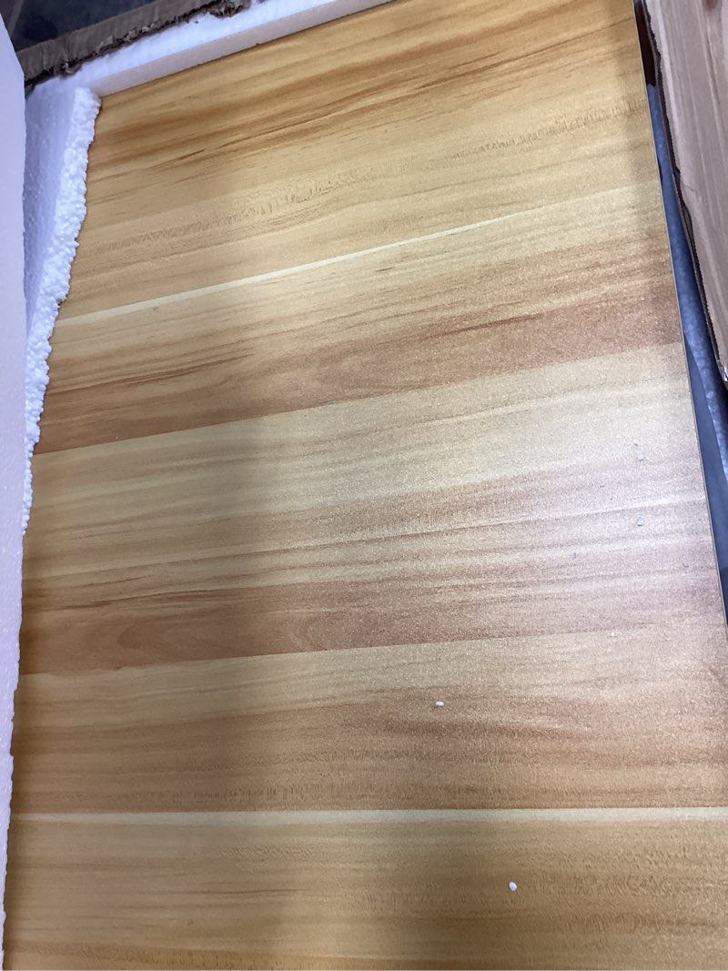 Condition photo showing As Is for Tribesigns Computer Desk, Large Office Desk Computer Table Study Writing Desk for Home Office, Walnut + Black Leg, 63 X 23.6 inch 63*23.6 inch Walnut + Black Leg