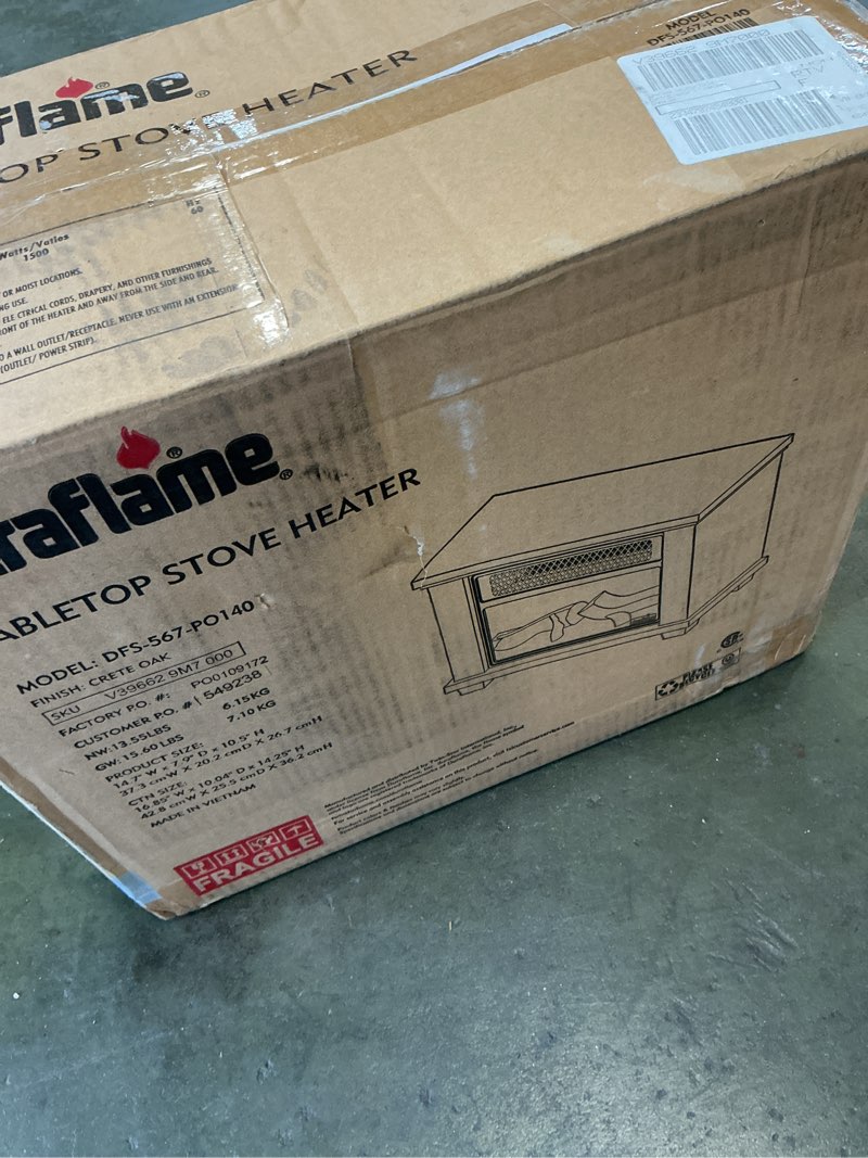 Condition photo showing New/Like New for INFRARED QUARTZ ELECTRIC STOVE create oak