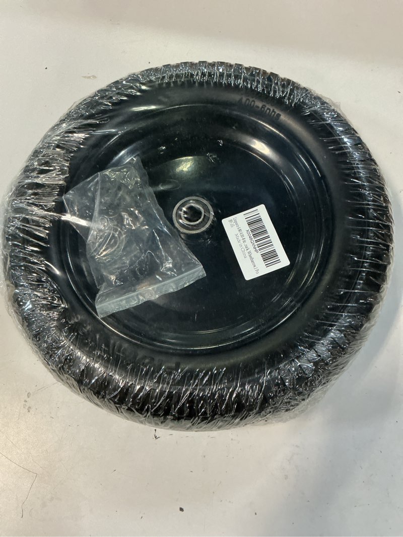 Condition photo showing New/Like New for wheelbarrow wheel 4.80/4.00-8 tire flat free wheelbarrow tires 14.5\", solid wheel barrow tires replacement, 5.8\" and 3.4\" bearings 3\" center hub, fits garden cart, hand truck, wagon, 1 pcs 4.00-8 1pcs 14.5