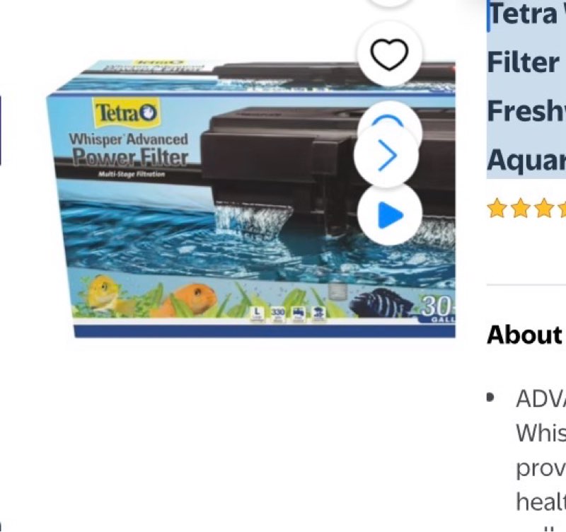 Tetra Whisper Advanced Power Filter 30-60 Gallons, for Freshwater & Saltwater Aquariums