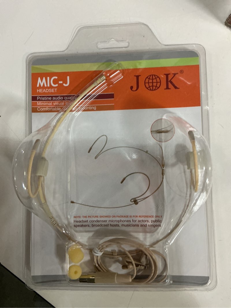 Condition photo showing Good Condition for j k mic-j 060 earhook microphone headworn microphone compatible with shure bodypack transmitters