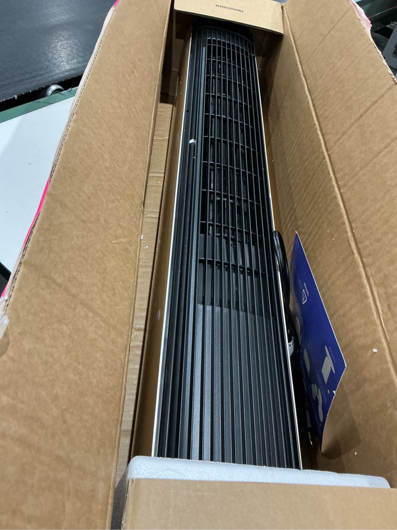 Condition photo showing As Is for dreo tower fan for bedroom, 90° oscillating standing fan with 40ft far airflow, 25db ultra quiet dc motor, 28ft/s velocity, 12 speeds, 42 inch, smart control, 4 modes, 12h timer, pilot pro s