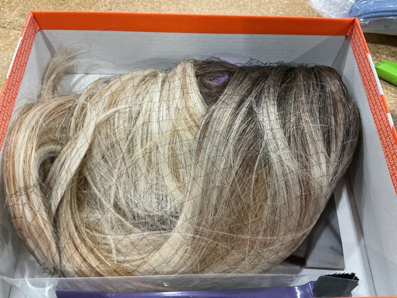 Condition photo showing Good Condition for gorgius ombre blonde bob lace front wigs with brown roots pre cut glueless side part short straight wig for women pre plucked hairline 12 inch #t4633