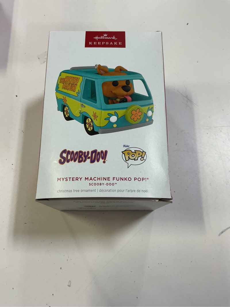 Condition photo showing New/Like New for hallmark keepsake christmas ornament, scooby-doo mystery machine funko pop!, cartoon gifts