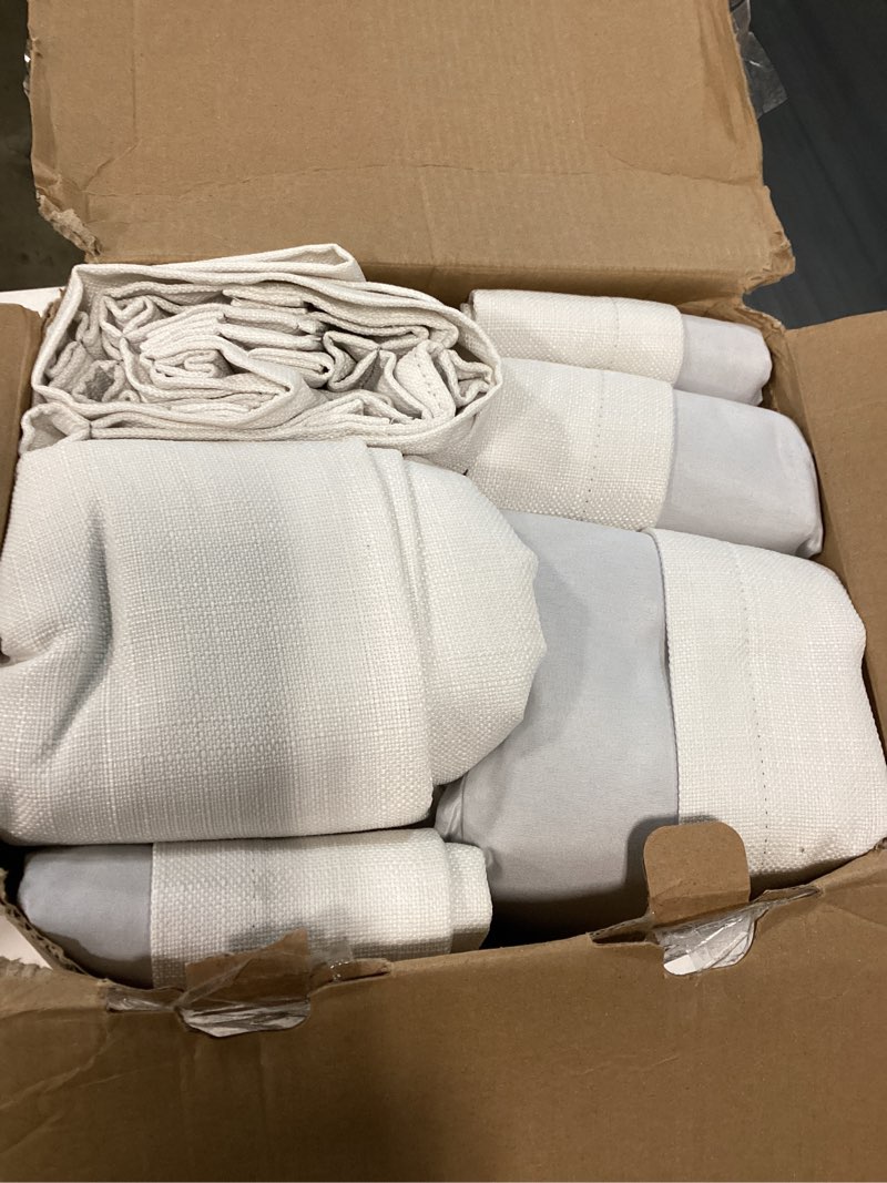 Condition photo showing Good Condition for miulee pinch pleated 100% blackout curtains 96 inch long 4 panel set for bedroom thick linen memory trained pleat living room darkening back tab double layer thermal insulated drapes, beige white beige white 40"w x 96"l (pack of 4)