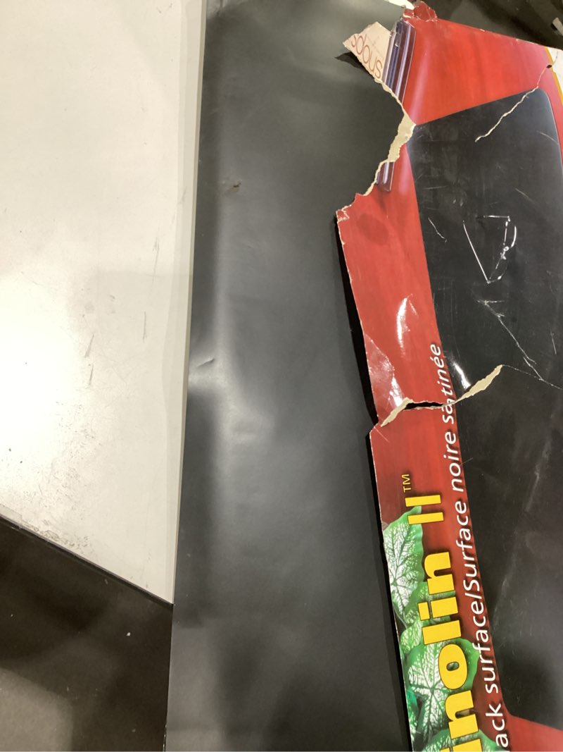 Condition photo showing As Is for artistic rhinolin ii pvc desk pad, approximately 20-inch x 36-inch, matte black (lt61-2m)