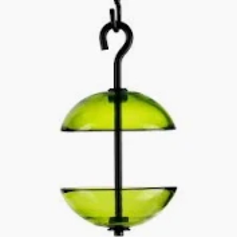 Double Hanging Poppy Bird Feeder | Elegant Hanging Bird Feeder | Garden Decor & Yard Accent | Unique Outdoor Gift for Her (color 01 Lime)