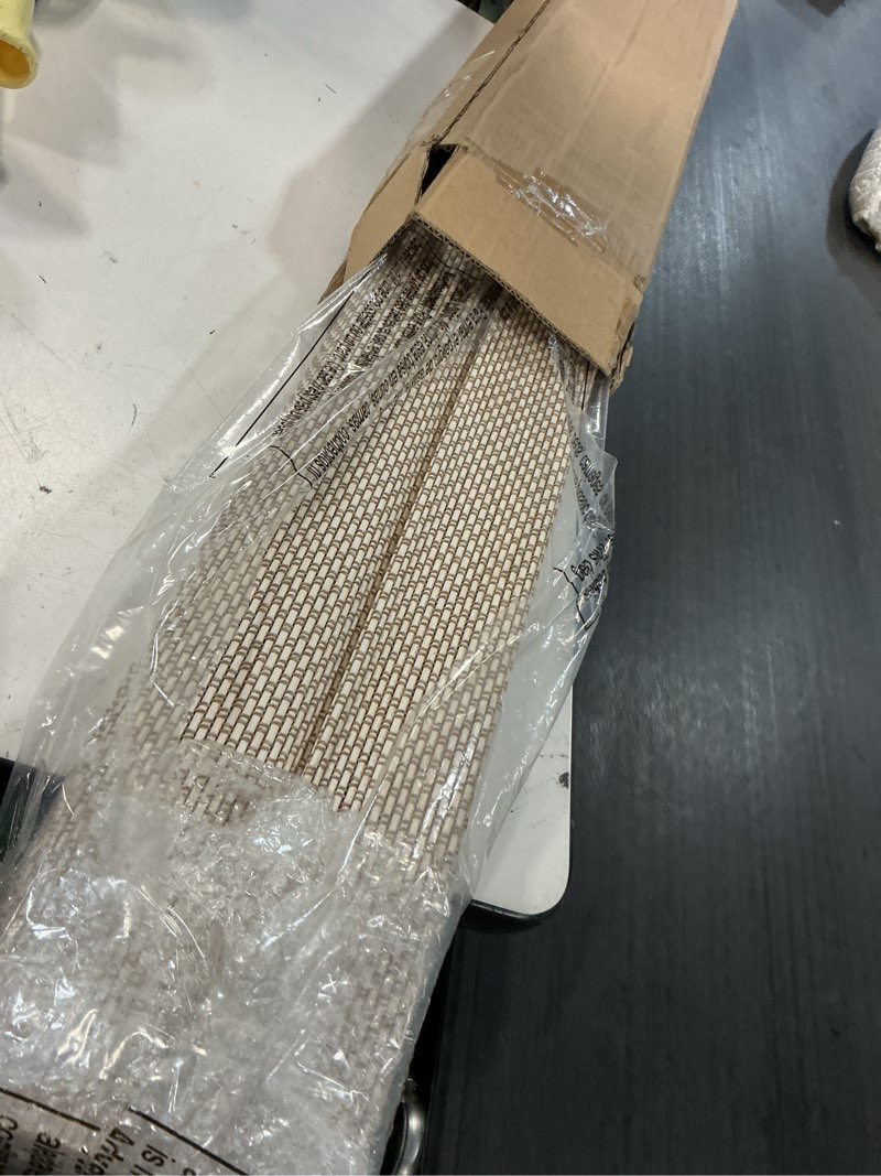 Condition photo showing Good Condition for lazblinds no drill cordless bamboo roman shades, light filtering blinds for indoor windows, roll up bamboo blinds for home, 35" w x 64" h, star-off white star-off white 35"w x 64"h
