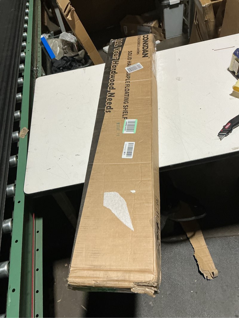 Condition photo showing As Is for CONSDAN Floating Shelf for Wall Mounted Book Shelf Hanging Shelves Floating Bookshelf for Bedroom, B