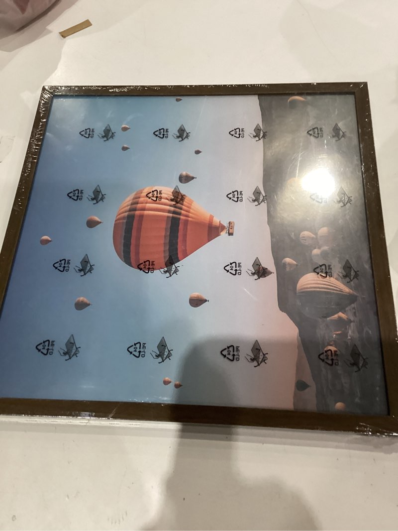 Condition photo showing Good Condition for 12x12 inch Picture Frame, Horizontal and Vertical Formats for Wall Hanging, 12 x 12 Square Wall Gallery Poster Photo Frame with Shatter Resistant Plexiglass, Brown Brown 12x12 inch