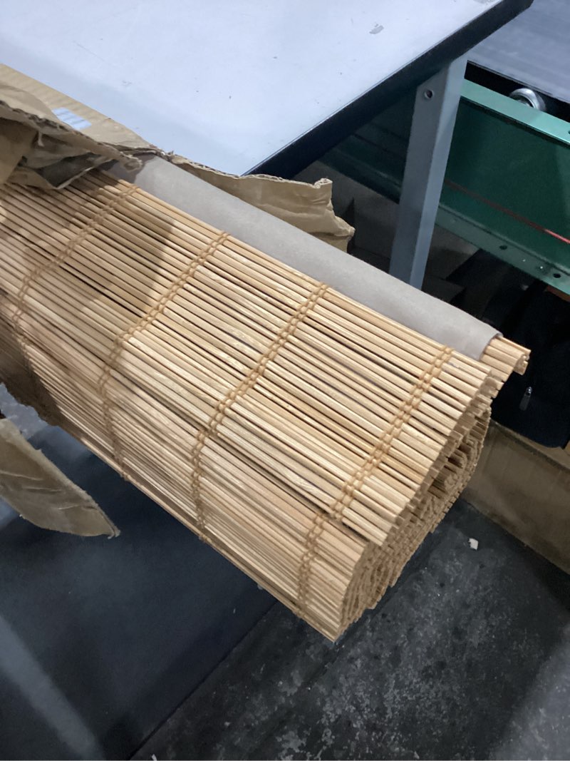 Condition photo showing Good Condition for LazBlinds Cordless Bamboo Roman Shades, Light Filtering Window Treatment, Roll Up Bamboo Blinds for Windows, 39'' W x 60'' H Light Filtering - Ceylon Vintage White 39'' W x 60'' H