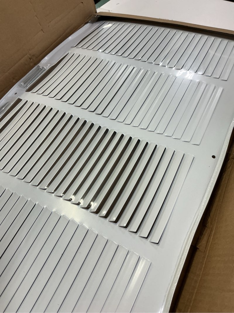 Condition photo showing Good Condition for Fits 22x12 Duct Opening | Steel Return Air Grille by Handua | Vent Cover Grill for Sidewall and Ceiling | White | HVAC Cold Air Intake Grille | Outer Dimensions: 23.75"W X 13.75" 1 22"W x 12"H [Duct Opening]