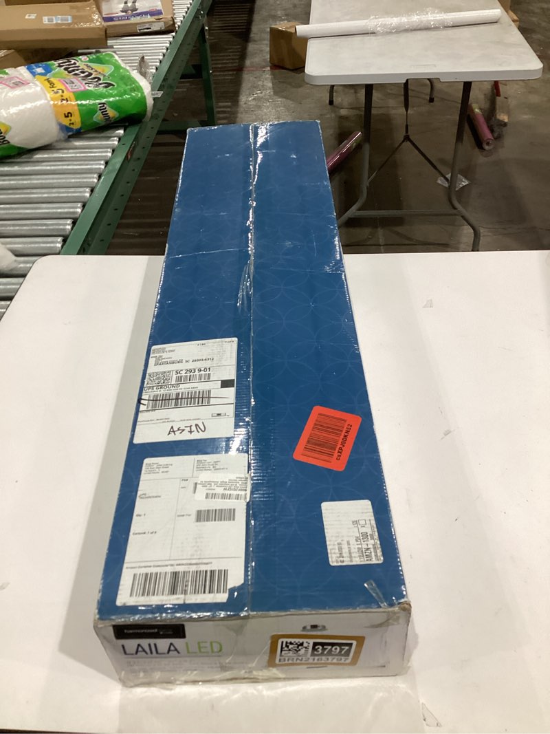 Condition photo showing New/Like New for Aurora Glow LED Chandelier - 37" Wide, Chrome, 30.5W Integrated LED, 1600 Lumens, 3000K, Adjustable Height, Contemporary for Spacious Interiors