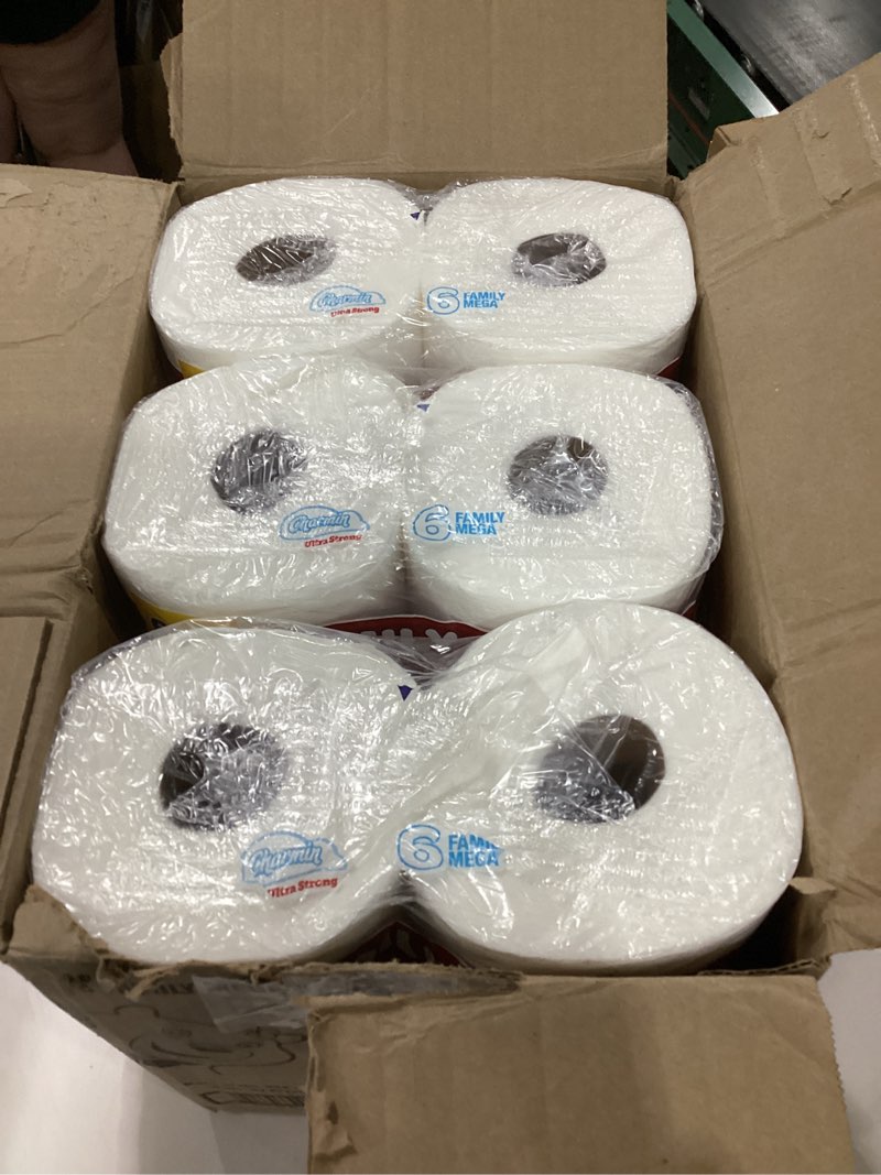 Condition photo showing New/Like New for charmin ultra strong clean touch 2-ply toilet paper, 18 family mega rolls = 90 regular rolls, white family mega 18 rolls (275 sheets)