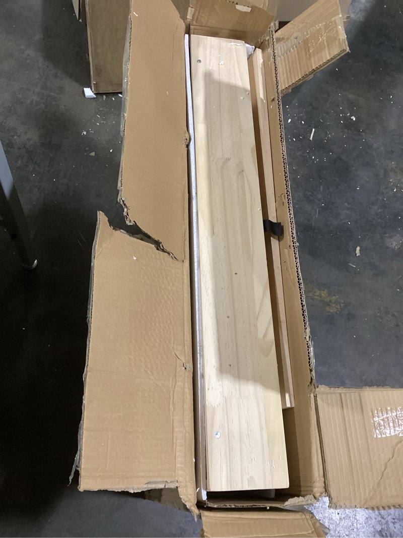 Condition photo showing As Is for ZIYOO Solid Bamboo Wood Queen Bed Frame with Storage Headboard, 14 inch Platform Bed Frame Queen No Box Spring Needed with Steel Slats, Sturdy and Stable, Easy Assembly, Noise Free Queen 14 INCH