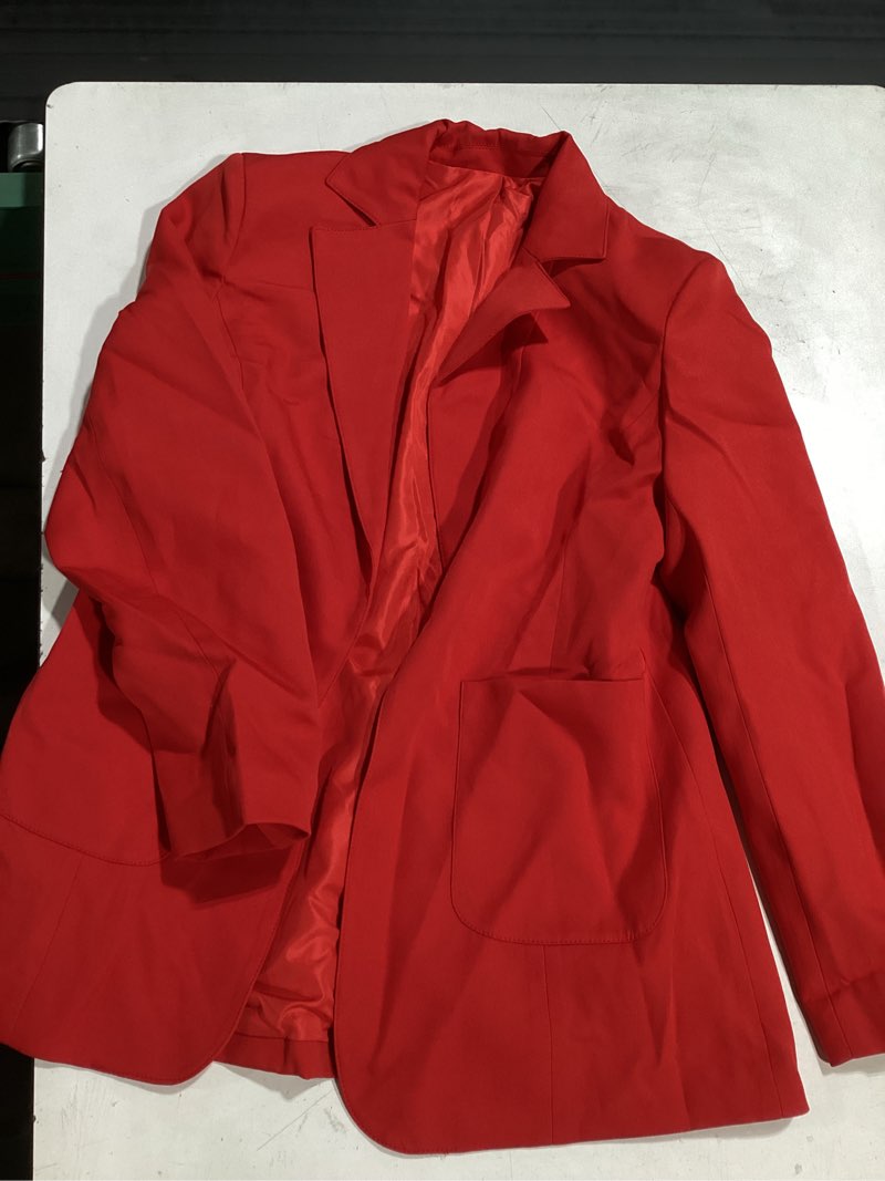 Condition photo showing Good Condition for cicy bell womens casual blazers long sleeve work office suit jackets blazer | business casual outfits,open front,notch lapel pockets,fall winter outerwear,capsule wardrobe for women 2026 small red