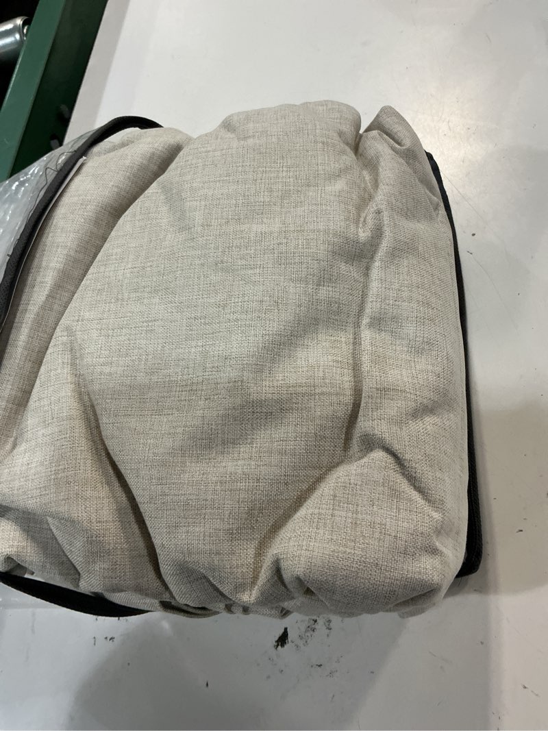 Condition photo showing Good Condition for 100% blackout curtains 84 inch length 2 panels set farmhouse style for bedroom windows/living room thermal insulated neutral boho drapes linen blend natural ivory 7ft long hook belt pleated/back tab natural linen 50"w x 84"l (pack of 2)