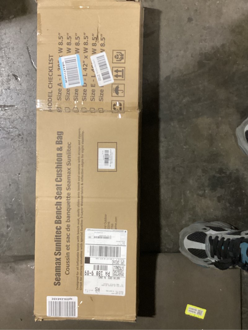 Condition photo showing New/Like New for Seamax Sunlitec Inflatable Boat Bench Seat Cushion and Detachable Seat Bag Combo, with Reflective Line Size A - 30" for 230-260 Boats