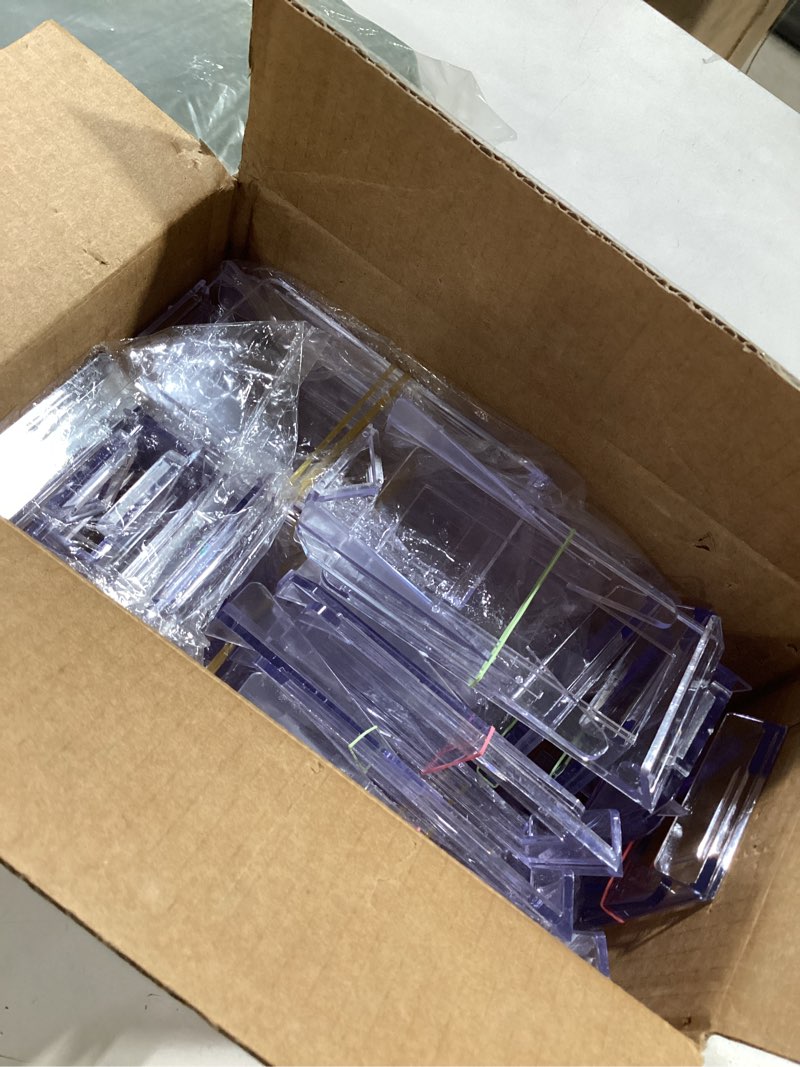 Condition photo showing Good Condition for 30 pack acrylic book stand for display adjustable clear easel holder book display stands mini easel holders for comic books, plates, magazines, postcard, artworks, collectibles and home office decor
