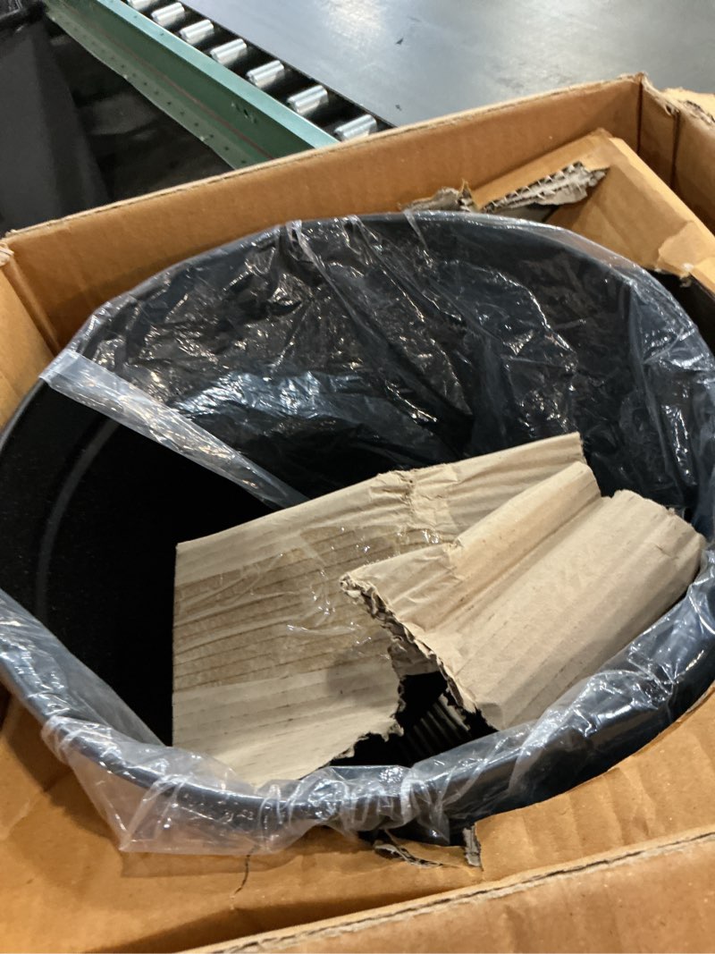 Condition photo showing Good Condition for home-complete 4.75 gallon black ash bucket with lid and shovel-essential tools for fireplaces, fire pits, wood burning stoves-hearth accessories