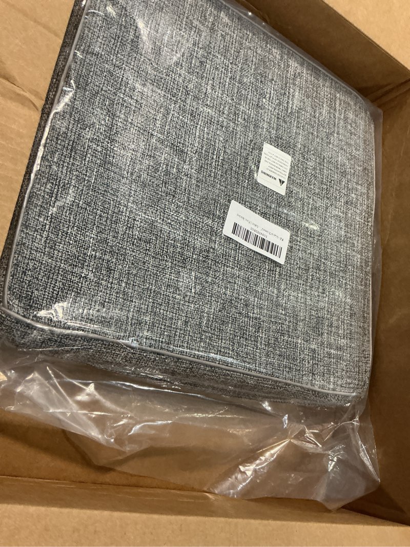 Condition photo showing New/Like New for thickened 2" friendly woven fabric chair cushion, square memory foam comfortable chair pad for kitchen, sindoor seat cushion (1 piece, dark grey) dark grey 1