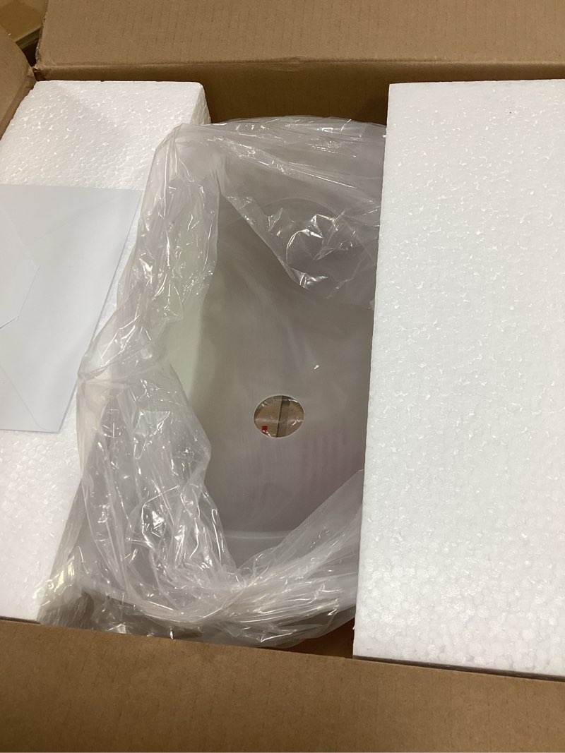 Condition photo showing Good Condition for aspen creative 23140-11a etched alabaster transitional style replacement glass shade for medium base socket torchiere lamp, swag lamp and pendant, 15-1/2" diameter x 5-1/2" high, 1 pack transitional 15-1/2" x 5-1/2"