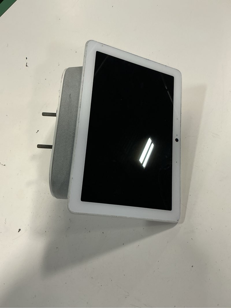 Condition photo showing As Is for google nest hub max smart speaker with google assistant voice control in chalk (missing parts)